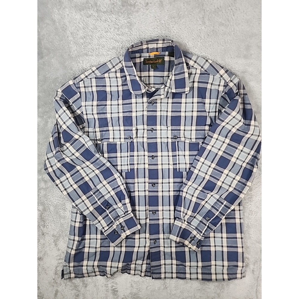 Timberland Shirt Mens Large Plaid Casual Outdoor‎ Western Rugged Button Down